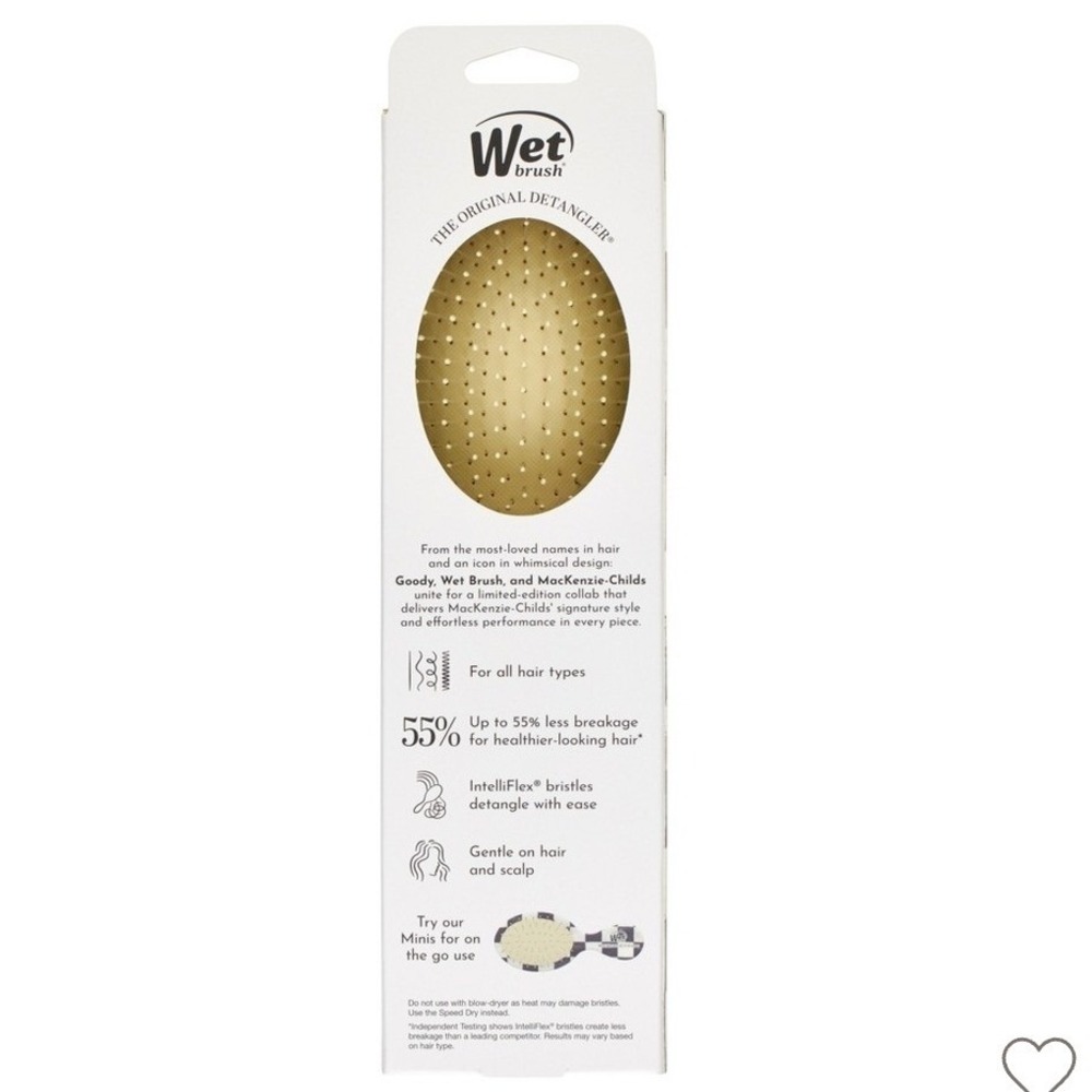 Wet Brush x MacKenzie-Childs Original Detangler Hair Brush Courtly Black Check - Picture 2 of 3
